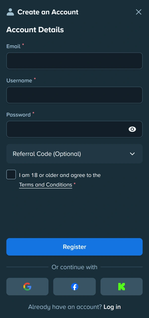 View the new signup form fields on the Stake App interface.